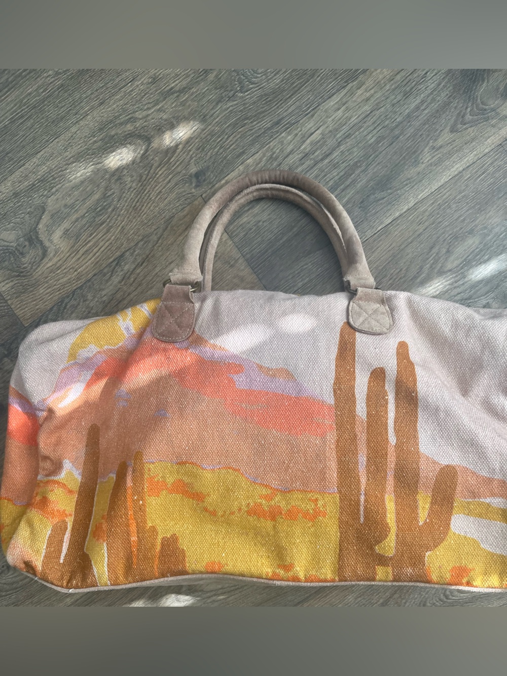 RARE Free People New Horizons Weekender – Cactus Print - Picture 13 of 15